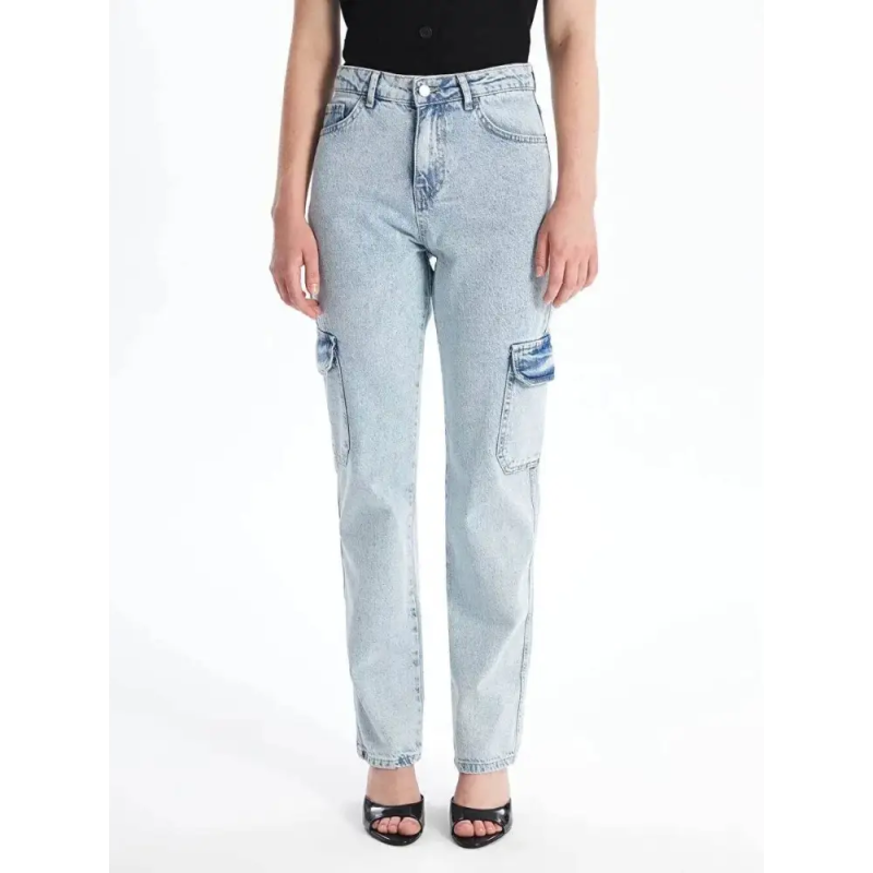 Kargo cep kar yıkama jeans pantolon - Özer&Hermin