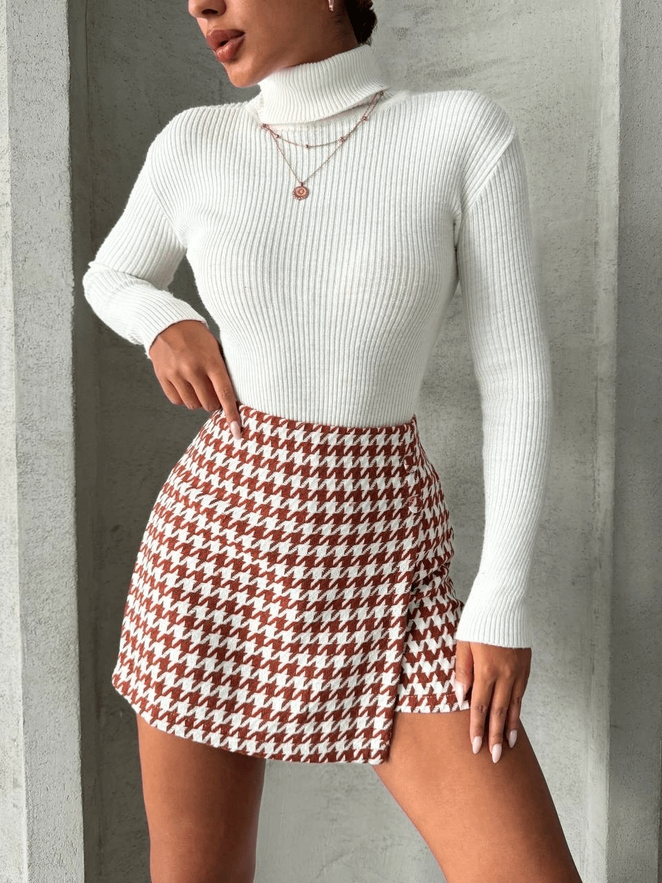 Kaz Ayagi Desen Sort Etek - Şıklığın Adı - ÖZER&HERMİN