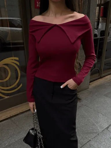 Kelebek Yaka Bluz - Uzun Kol Şık ve Rahat Tasarım - ÖZER&HERMİN