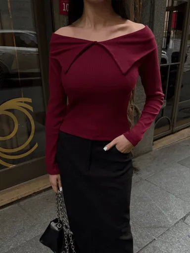 Kelebek Yaka Bluz - Uzun Kol Şık ve Rahat Tasarım - ÖZER&HERMİN