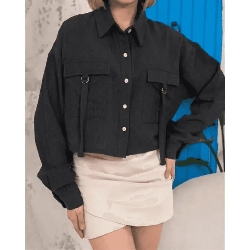 Kemer Cepli Keten Crop Gomlek - Şıklığın ve Rahatlığın Bir Arada Bulunduğu Tasarım - ÖZER&HERMİN