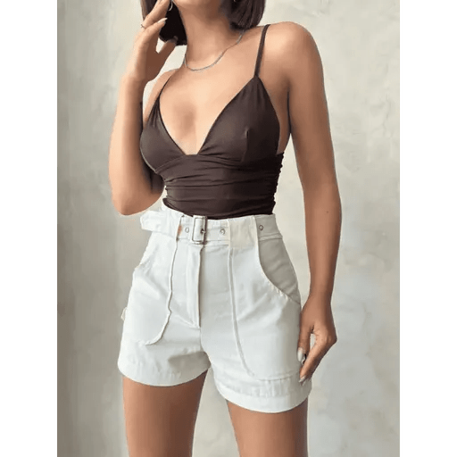 Kemer Detayli Gabardin Sort - Şıklığı ve Rahatlığı Bir Arada Bulun - ÖZER&HERMİN