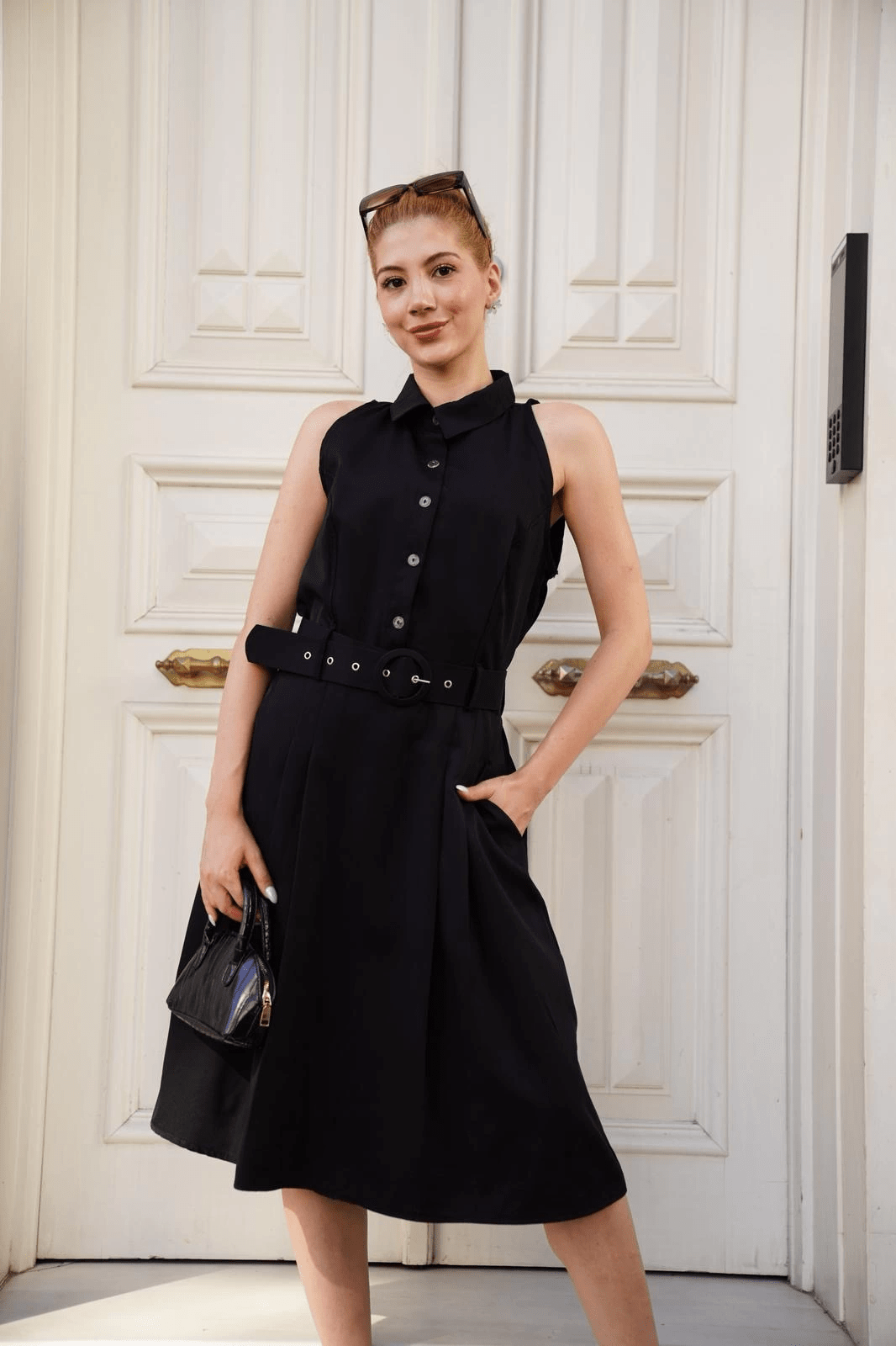 Kemerli Gomlek Yaka Elbise - Şıklığın ve Rahatlığın Buluştuğu Tasarım - ÖZER&HERMİN