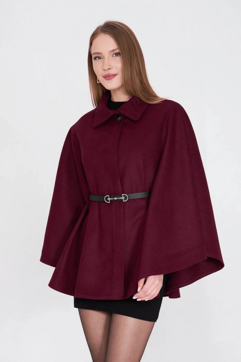 Kemerli kaşe panço pt - ÖZER&HERMİN