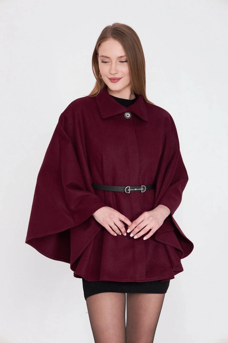 Kemerli kaşe panço pt - ÖZER&HERMİN