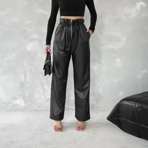 kendinden ince Kemerli Deri Pantolon - Şıklığı ve Rahatlığı Bir Arada Sunan Stil Seçeneği - ÖZER&HERMİN