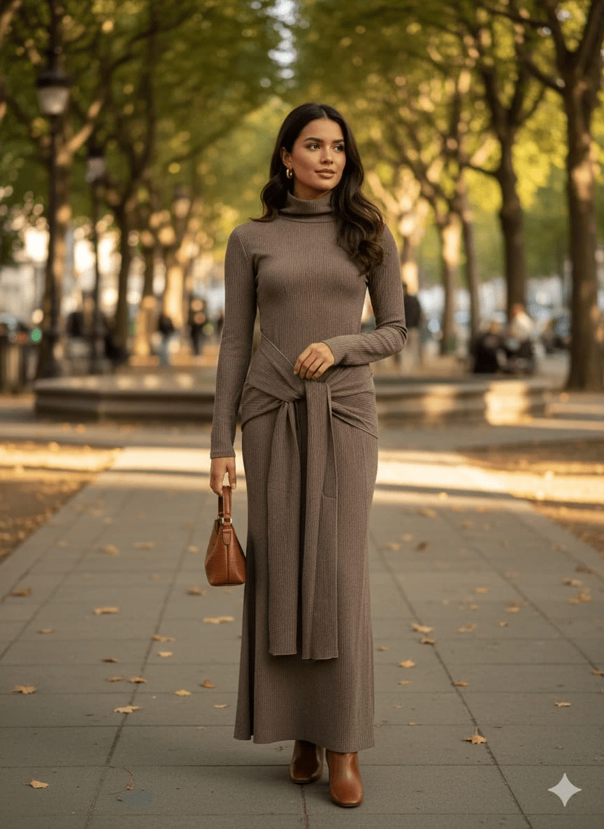 Kendinden Kemerli Elbise Modası - ÖZER&HERMİN