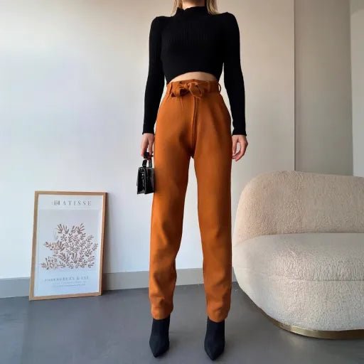 Kendinden Kemerli Triko Pantolon - Şıklık ve Konforun Buluşma Noktası - ÖZER&HERMİN