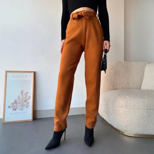 Kendinden Kemerli Triko Pantolon - Şıklık ve Konforun Buluşma Noktası - ÖZER&HERMİN