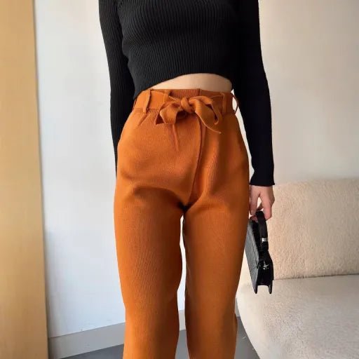 Kendinden Kemerli Triko Pantolon - Şıklık ve Konforun Buluşma Noktası - ÖZER&HERMİN