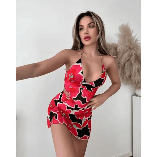 Kirmizi Desenli Takim Alt Üst - Şık ve Rahat Seçenekler - ÖZER&HERMİN