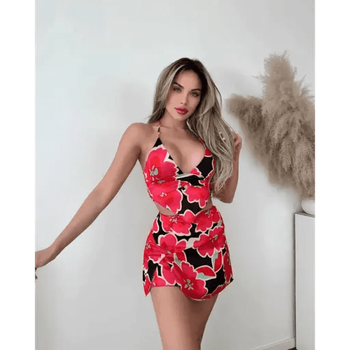 Kirmizi Desenli Takim Alt Üst - Şık ve Rahat Seçenekler - ÖZER&HERMİN