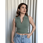 Kısa fermuarlı crop - Özer&Hermin