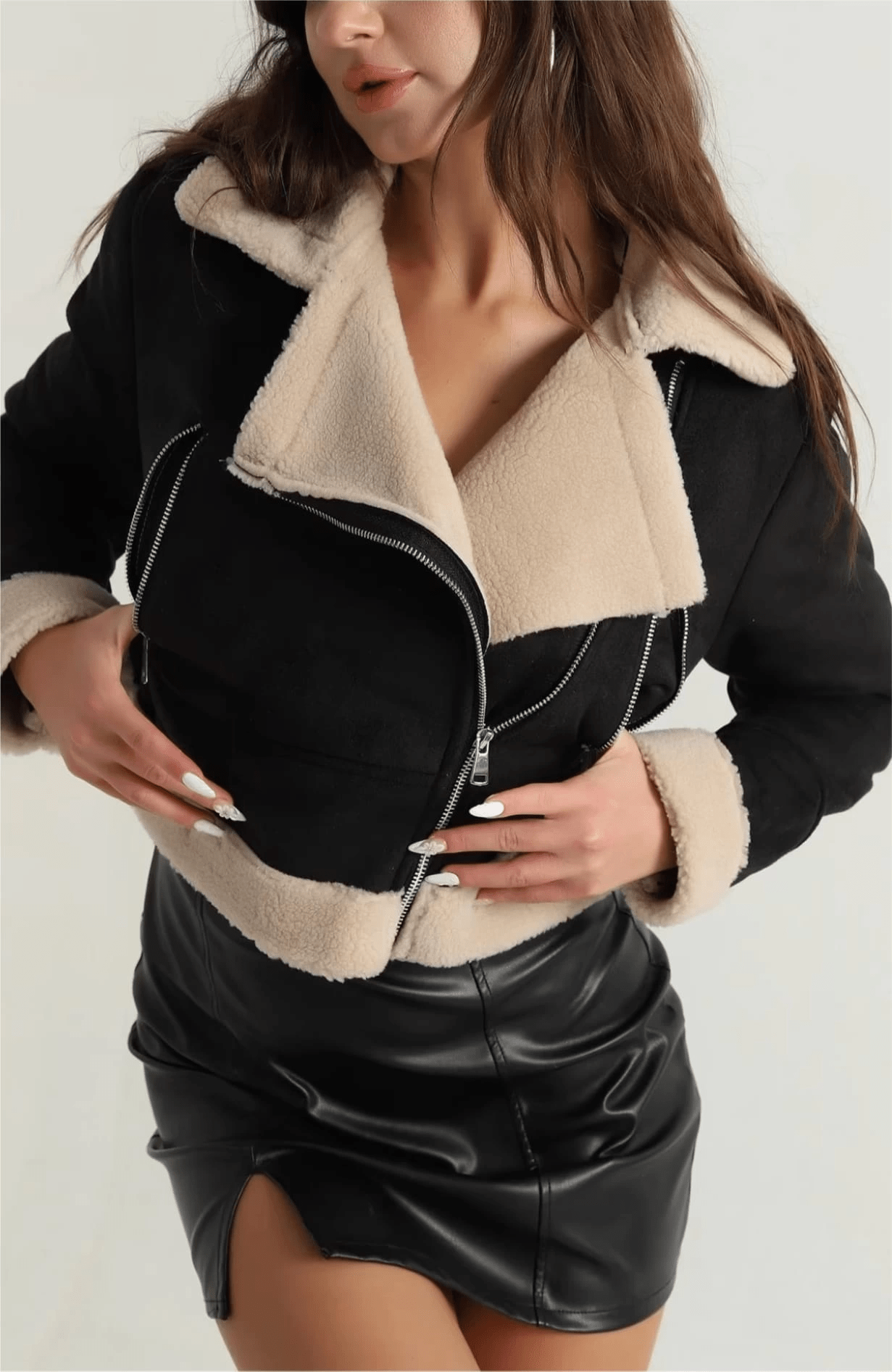 Kurklu Suet Kaban - İçi Kürklü Dış Dış Kısa Kaban - ÖZER&HERMİN