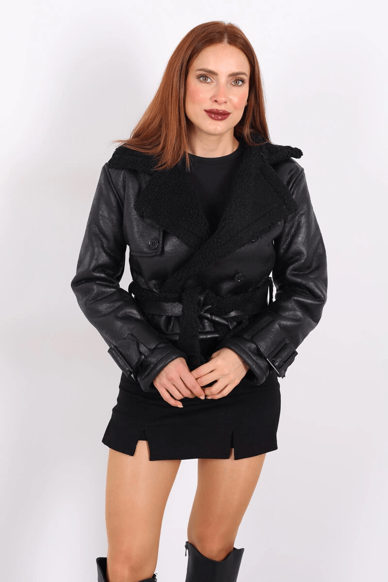 Kurklu Suni Deri Mont ile Şıklık ve Konforu Yakalayın - ÖZER&HERMİN