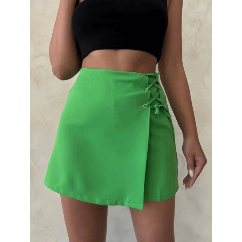 Kuş gözü şort etek yeşil s25819 - Özer&Hermin