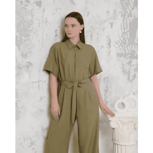 Kusakli gomlek yaka tulum - ÖZER&HERMİN