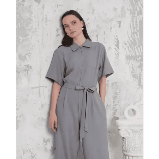 Kusakli gomlek yaka tulum - ÖZER&HERMİN