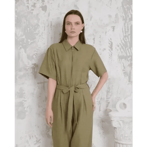 Kusakli gomlek yaka tulum - ÖZER&HERMİN