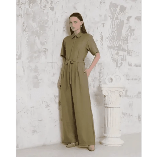 Kusakli gomlek yaka tulum - ÖZER&HERMİN