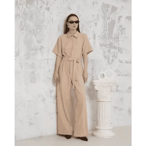 Kusakli gomlek yaka tulum - ÖZER&HERMİN