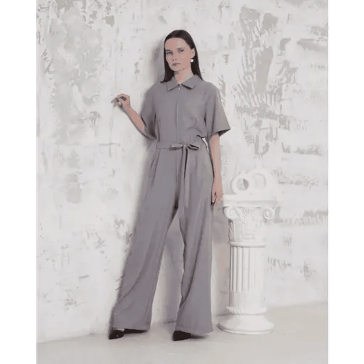 Kusakli gomlek yaka tulum - ÖZER&HERMİN