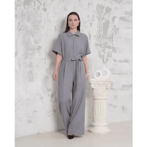 Kusakli gomlek yaka tulum - ÖZER&HERMİN