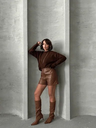 Lastikli citcitli Deri Sort - Şık ve Rahat Tasarım - ÖZER&HERMİN