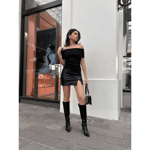 Madonna Yaka Bluz - Sıfır Kol ve Şık Tasarım - ÖZER&HERMİN