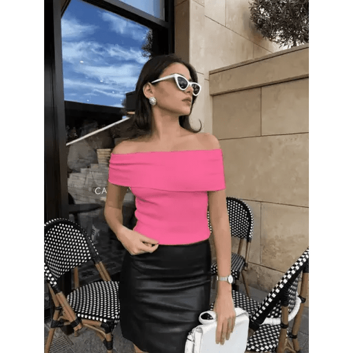 Madonna Yaka Bluz - Sıfır Kol ve Şık Tasarım - ÖZER&HERMİN