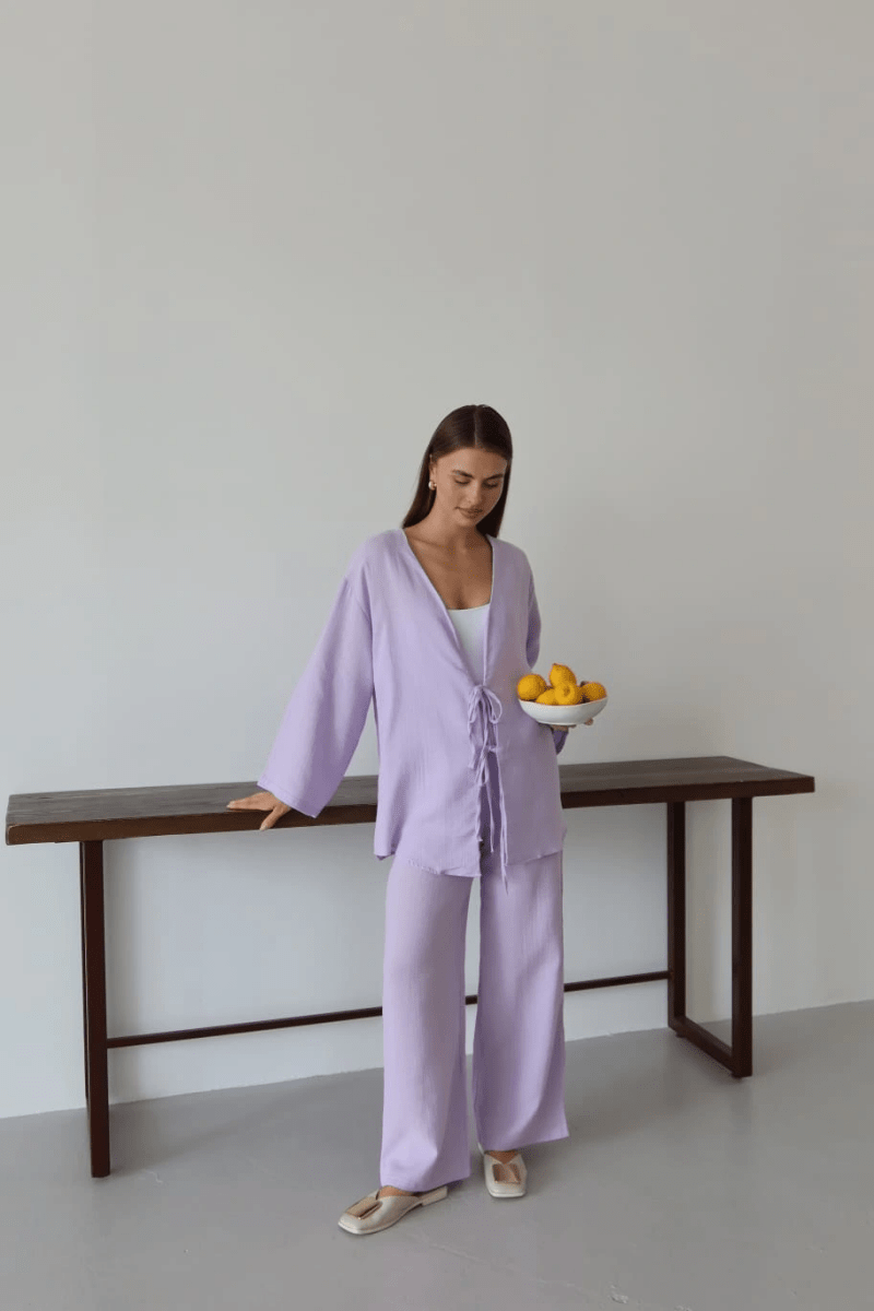 Müslin kumaş kimono - ÖZER&HERMİN