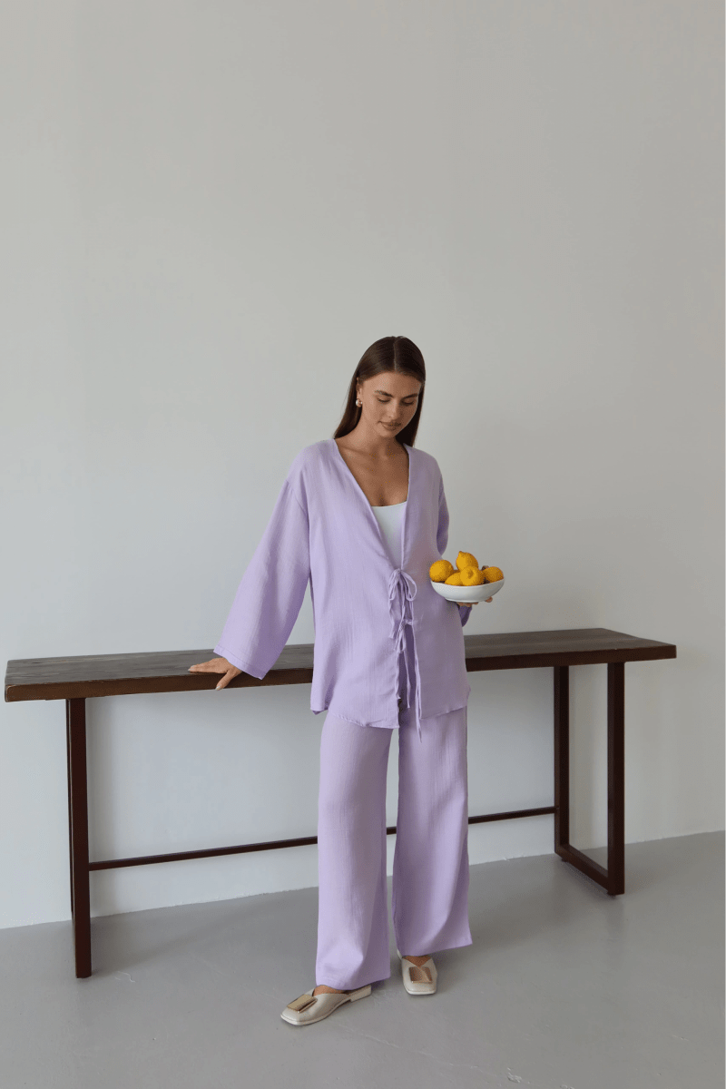 Müslin kumaş kimono - ÖZER&HERMİN