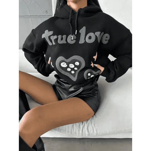 Oversize True Baskılı Sweat - Rahat ve Şık Tasarım - ÖZER&HERMİN