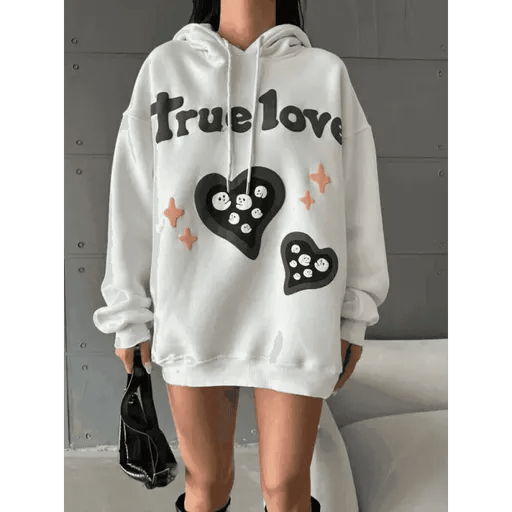 Oversize True Baskılı Sweat - Rahat ve Şık Tasarım - ÖZER&HERMİN