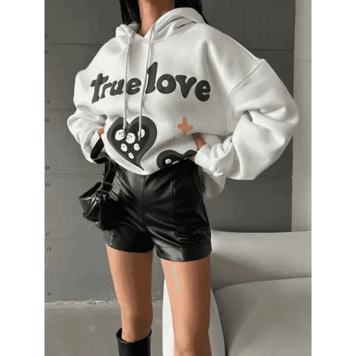 Oversize True Baskılı Sweat - Rahat ve Şık Tasarım - ÖZER&HERMİN