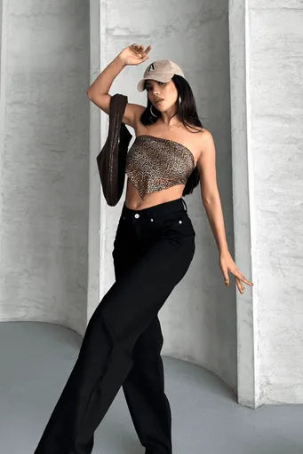 Palazzo straight enzim süper taş yıkama jeans pantolon - Özer&Hermin