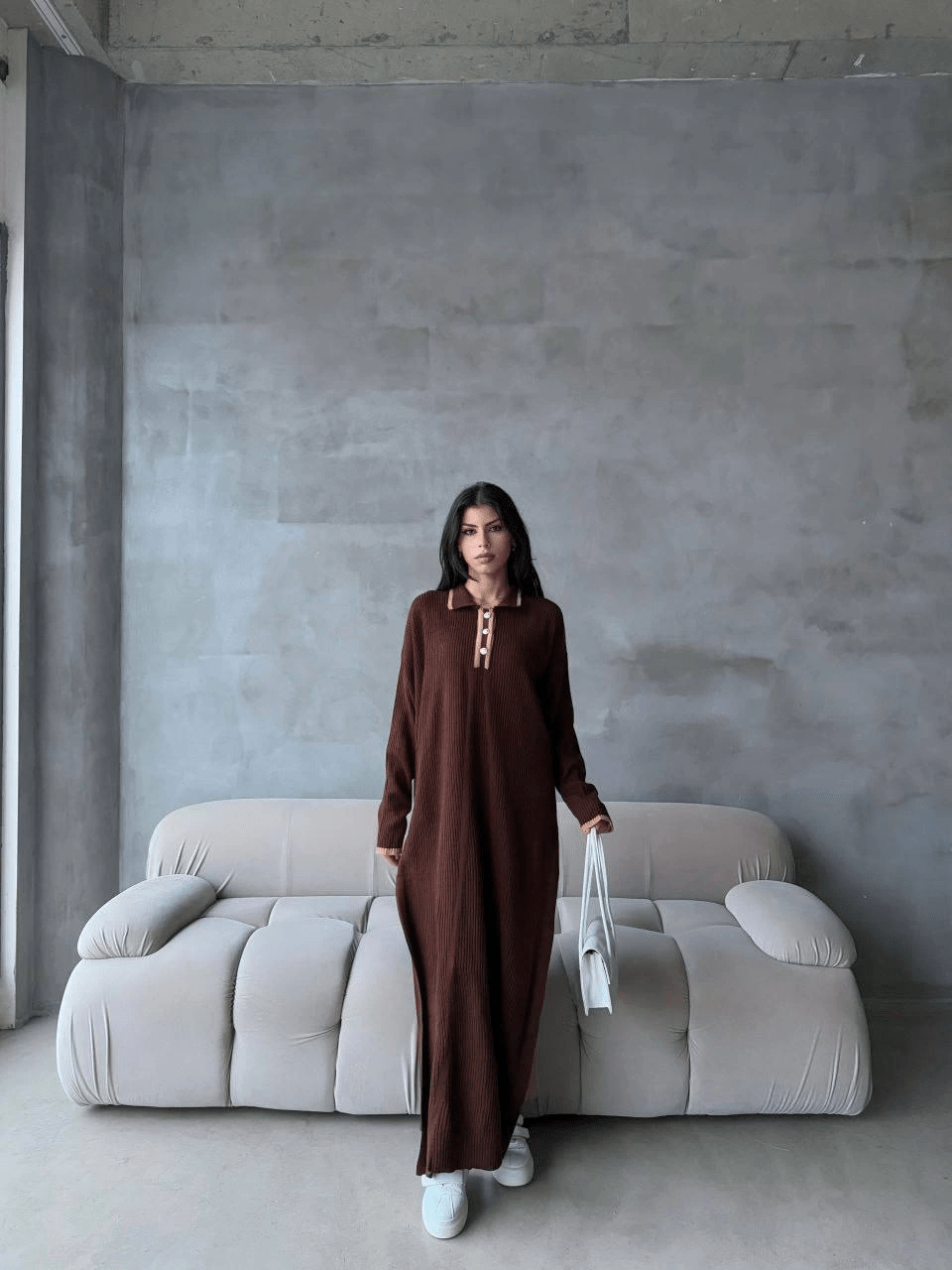 Pantolon Yirtmacli Triko Elbise Takim - Şık ve Rahat İki Parça Set - ÖZER&HERMİN