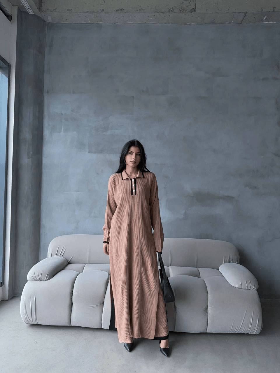 Pantolon Yirtmacli Triko Elbise Takim - Şık ve Rahat İki Parça Set - ÖZER&HERMİN