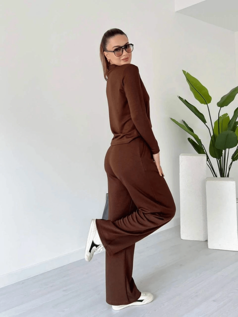 Polo yaka alt üst kollu modal takım - ÖZER&HERMİN