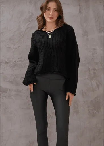 Salas Delik Detayli Kazak | Rahat ve Şık Tasarım - ÖZER&HERMİN