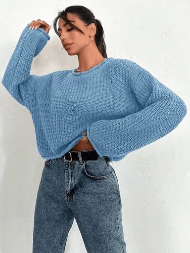 Salas Delik Detayli Kazak | Rahat ve Şık Tasarım - ÖZER&HERMİN