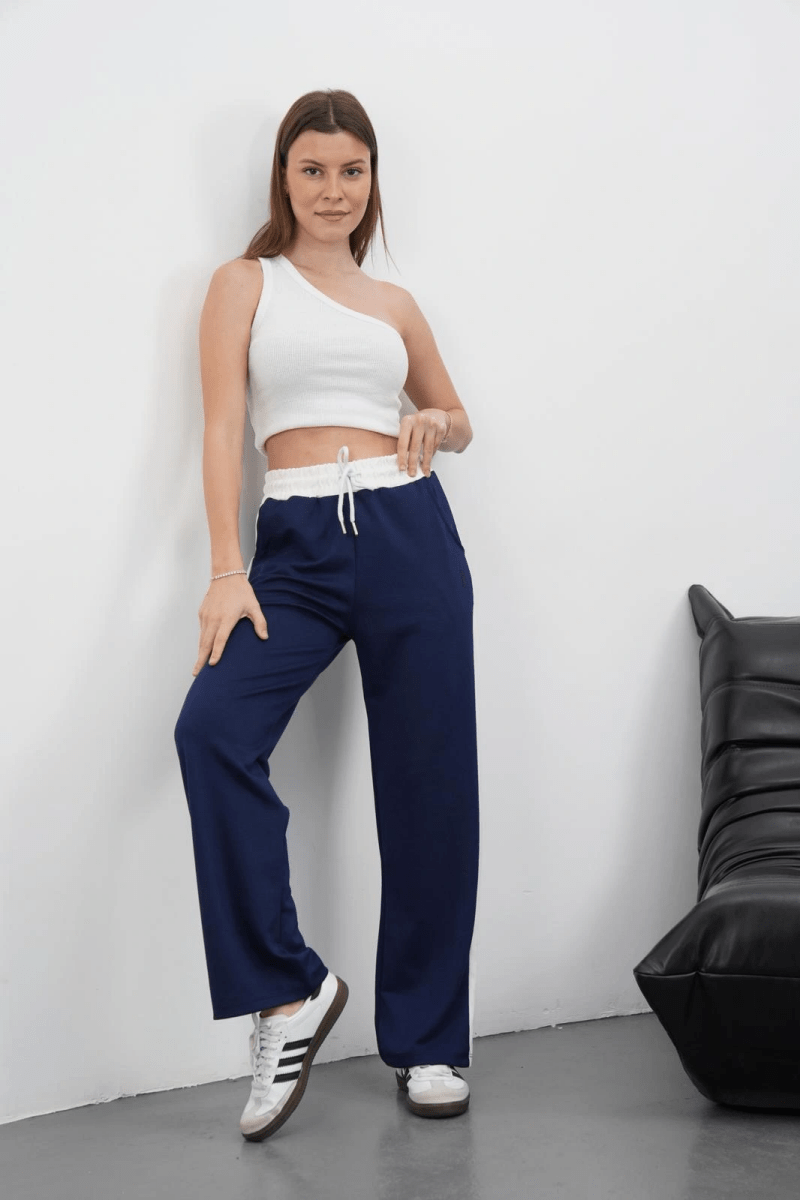 Şeritli garnili pantolon - ÖZER&HERMİN