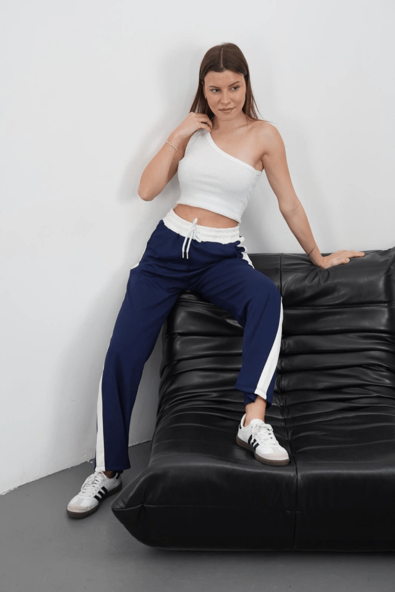 Şeritli garnili pantolon - ÖZER&HERMİN