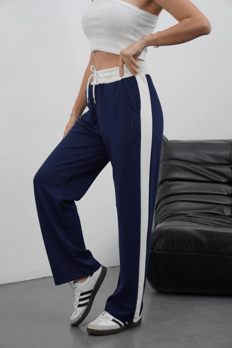 Şeritli garnili pantolon - ÖZER&HERMİN