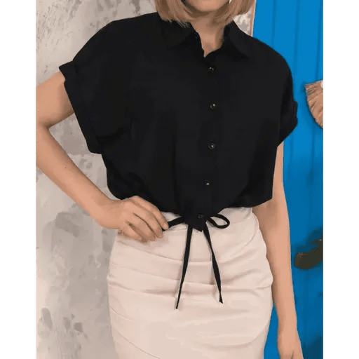 Sifir Kollu Crop Gomlek ile Şıklığınızı Yükseltin - ÖZER&HERMİN
