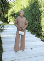 Taş düğmeli ikili triko takım - Özer&Hermin