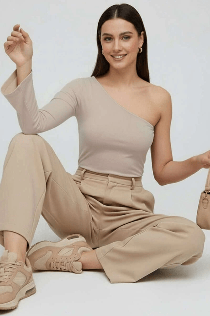 Tek Omuzlu Basic Bluz - Şık ve Rahat Tek Omuzlu Bluz Modelleri - ÖZER&HERMİN