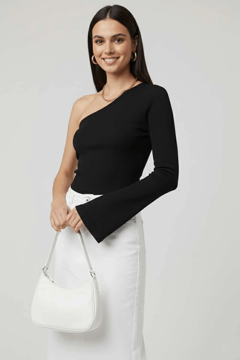 Tek Omuzlu Basic Bluz - Şık ve Rahat Tek Omuzlu Bluz Modelleri - ÖZER&HERMİN