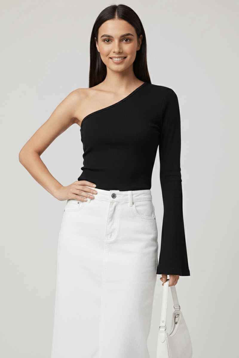 Tek Omuzlu Basic Bluz - Şık ve Rahat Tek Omuzlu Bluz Modelleri - ÖZER&HERMİN