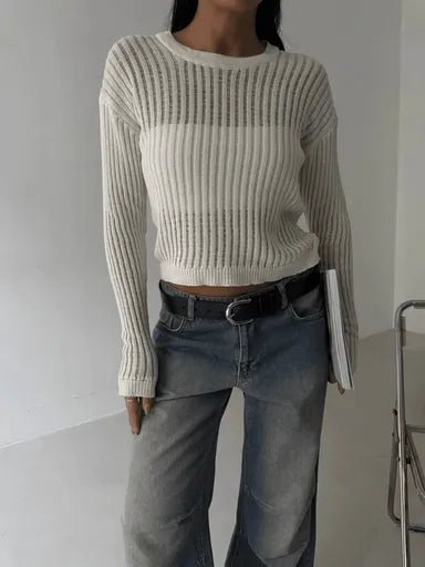 Triko Bluz | Şık ve Rahat Triko Transparent Bluz - ÖZER&HERMİN